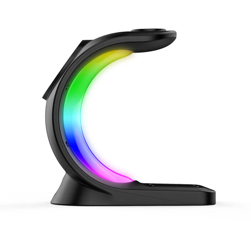 4-in-1 Magnetic Wireless Charging Station – Fast Charging Dock with Ambient Light, Compatible with iPhone, Apple Watch, and AirPods Pro
