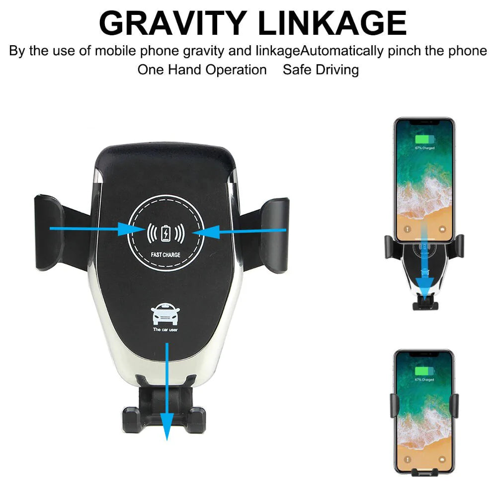 15W Magnetic Car Wireless Charger & Phone Mount – Fast Qi Charging with Infrared Induction for iPhone 12-14, Samsung, Xiaomi