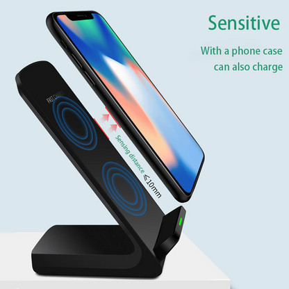 Fast Qi Wireless Charger Stand & Charging Pad Dock for iPhone & Samsung Galaxy Phones
