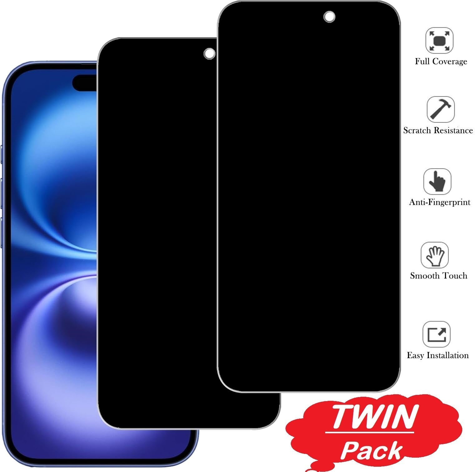 Privacy Tempered Glass Screen Protector for iPhone 17 Pro Max – Anti-Spy & Scratch Resistant