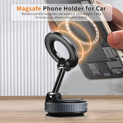 Foldable Vacuum Magnetic Car Phone Holder 360° Rotating Phone Mount