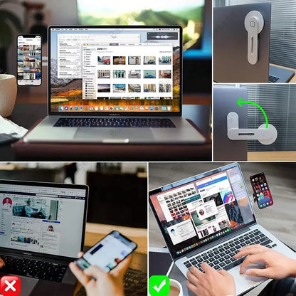 Magnetic Laptop Side Mount Phone Holder Foldable Stand for Iphone & Android