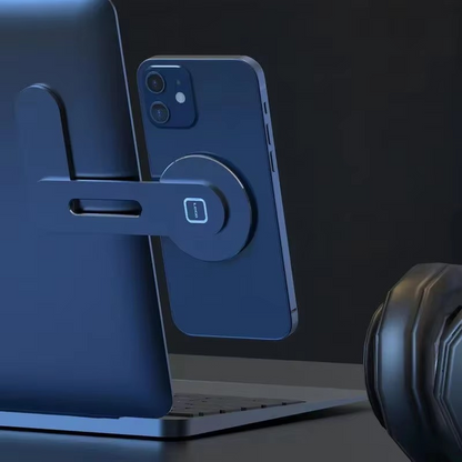 Magnetic Laptop Side Mount Phone Holder Foldable Stand for Iphone & Android