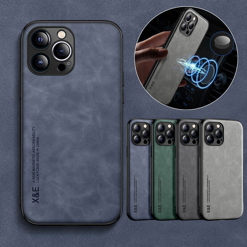 Premium ShockProof Magnetic Leather Case for iPhone 17 to iPhone 7 - 4 Colours