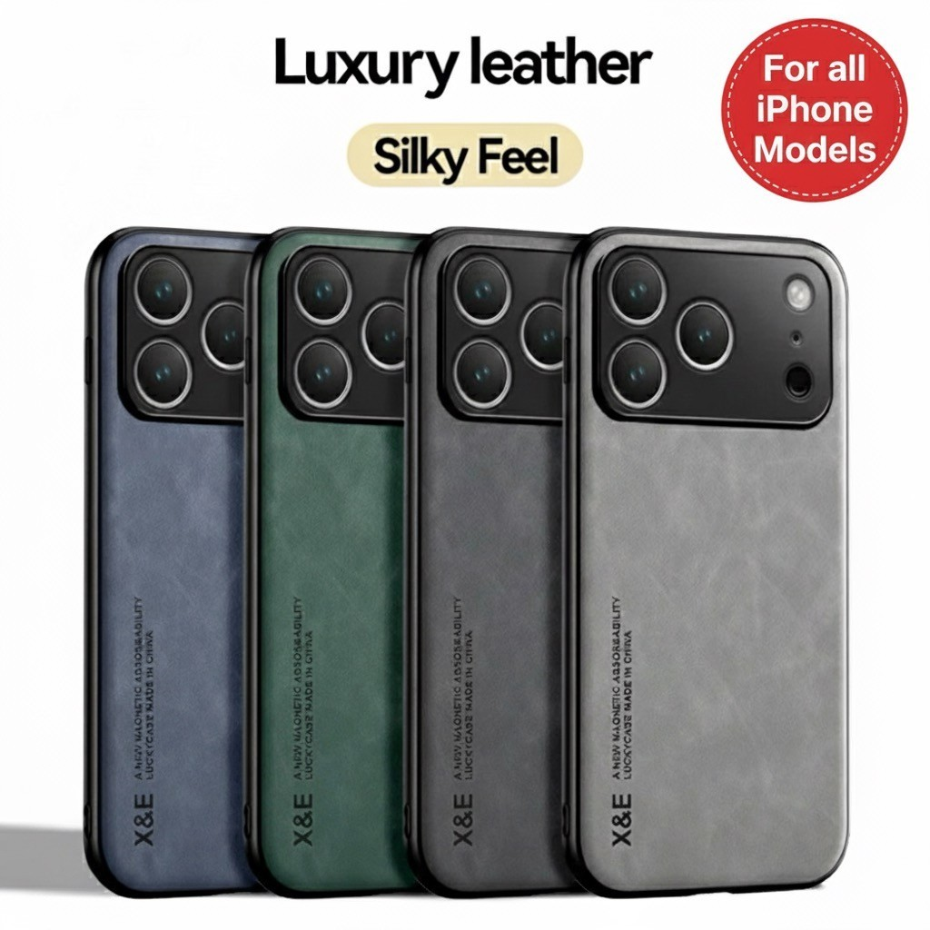 Premium ShockProof Magnetic Leather Case for iPhone 17 to iPhone 7 - 4 Colours