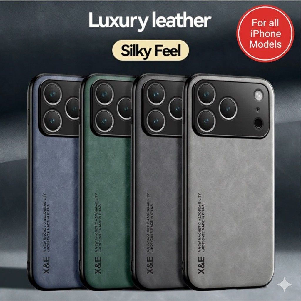 Premium ShockProof Magnetic Leather Case for iPhone 17 to iPhone 7 - 4 Colours