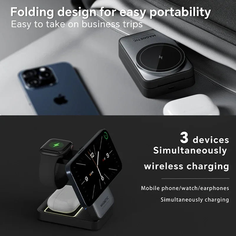3 in 1 Magnetic Wireless Charger Stand