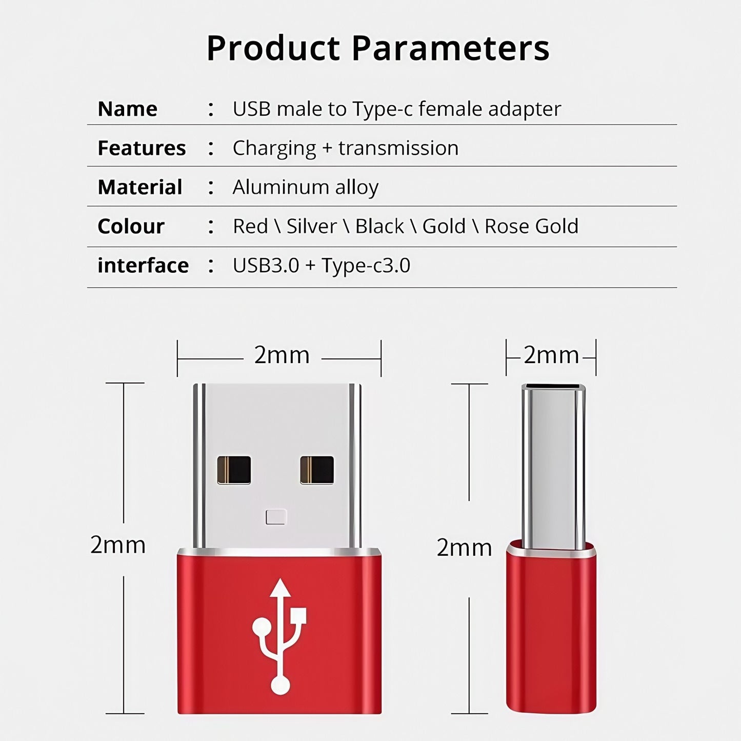 USB-A to USB-C Adapter | Fast Charging OTG Converter for iPhone 15/16, Samsung, and Android Devices
