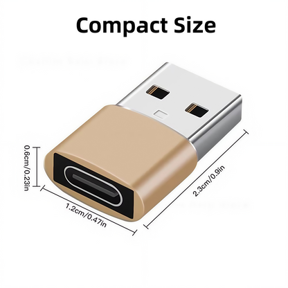 USB-A to USB-C Adapter | Fast Charging OTG Converter for iPhone 15/16, Samsung, and Android Devices